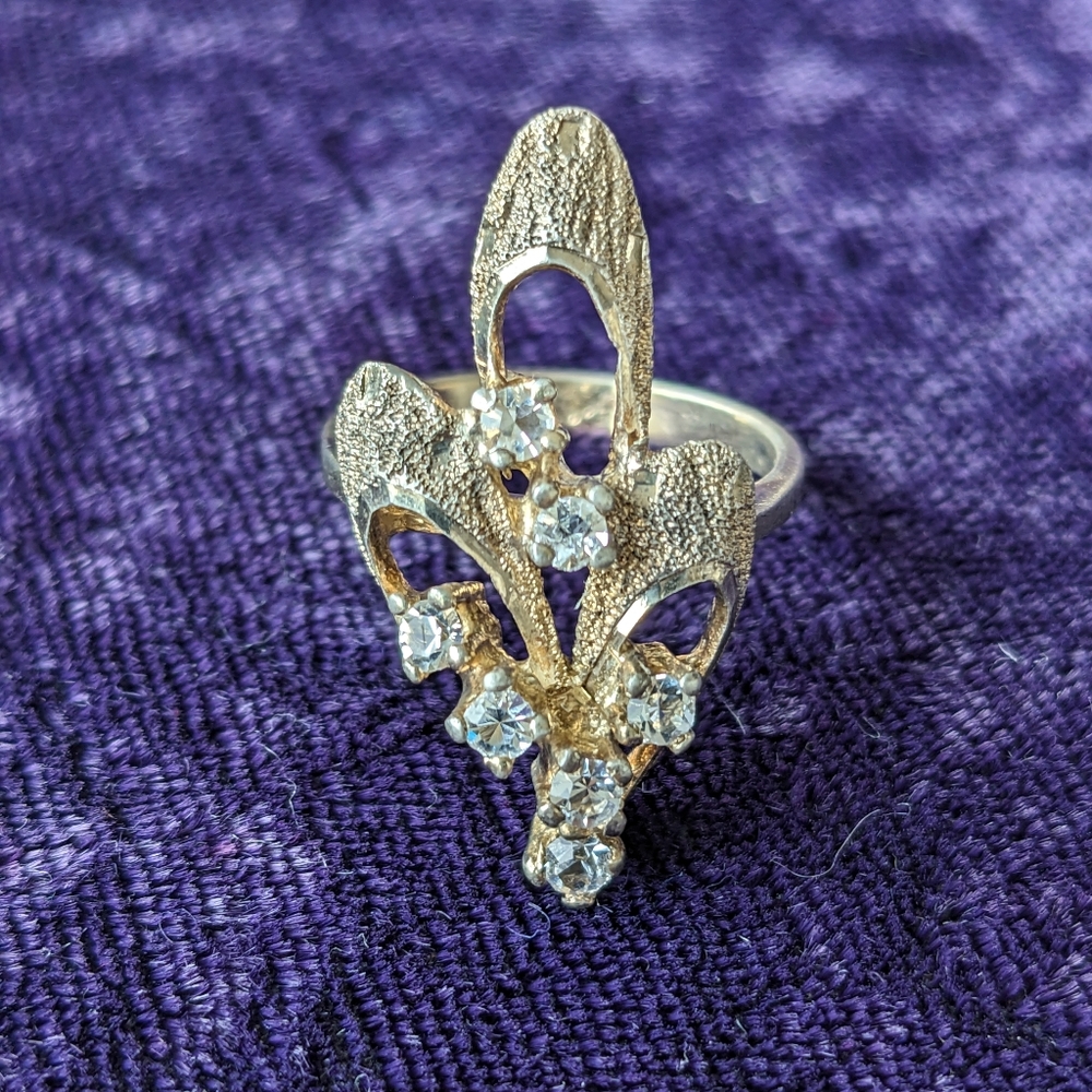 Antique 925 Sterling Silver Designer Uncas Art Nouveau Ring